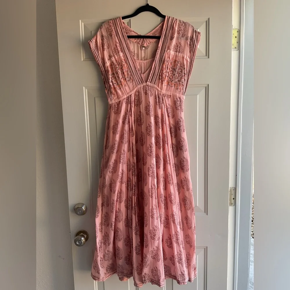 Free People Dusty Pink Floral Maxi Dress - Picture 1 of 10
